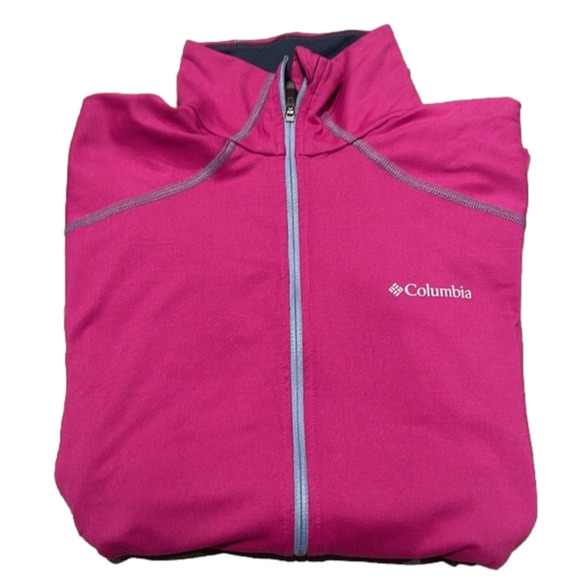 Columbia Tops - Columbia Size M Pink Polyester 1/2 Zip Windbreaker